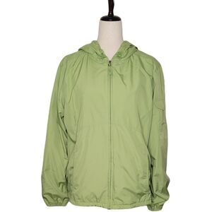 Eddie Bauer Green Hooded Zip Lightweight Jacket Size XL